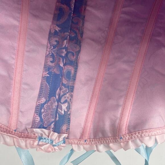 Corset Lace Up Women’s Large Boo Peep Fairy Whimsigoth Floral Ribbons Cos Play - Picture 3 of 6